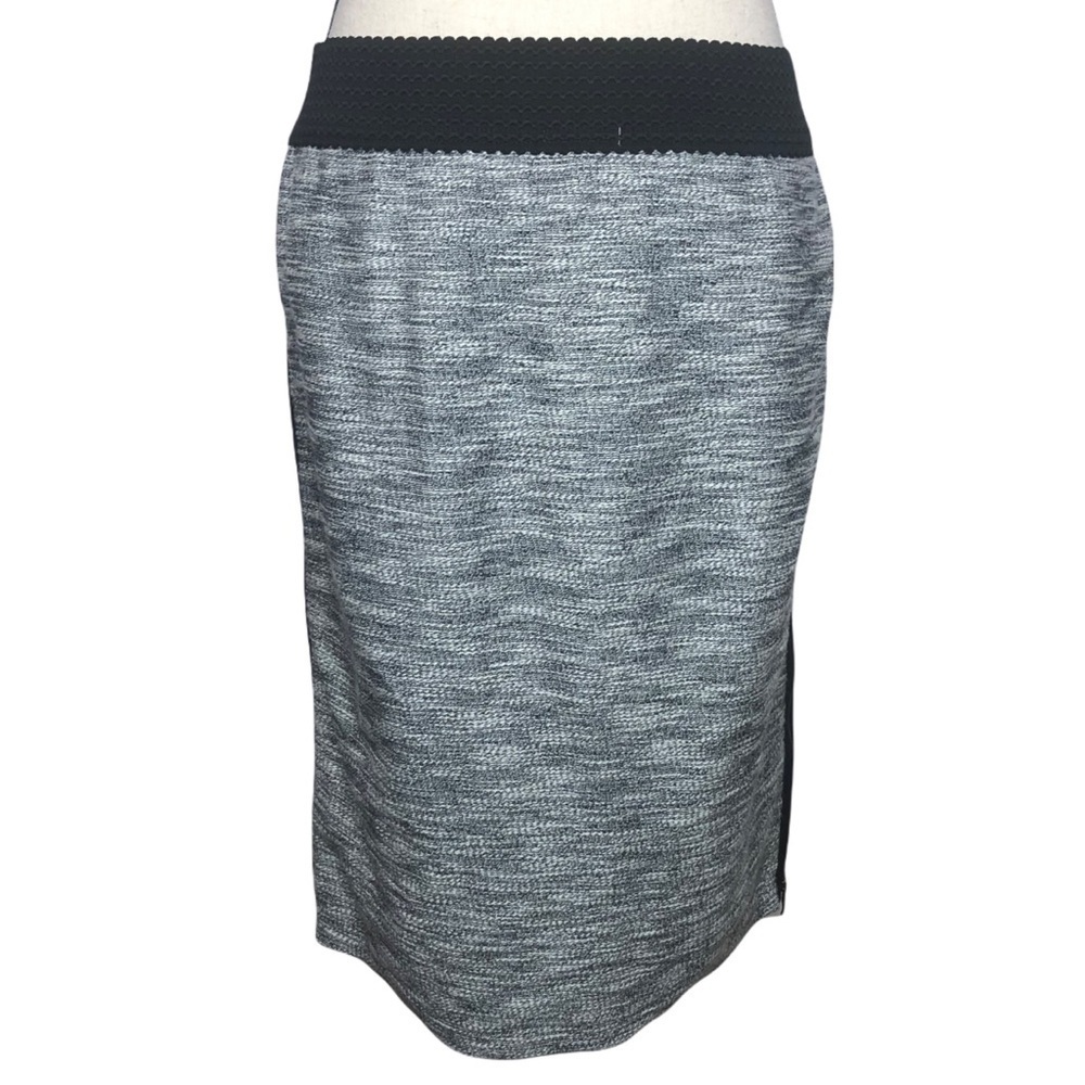 Anthropologie Leifsdottir Black‎ White Cloud Deck Tweed Pencil Skirt